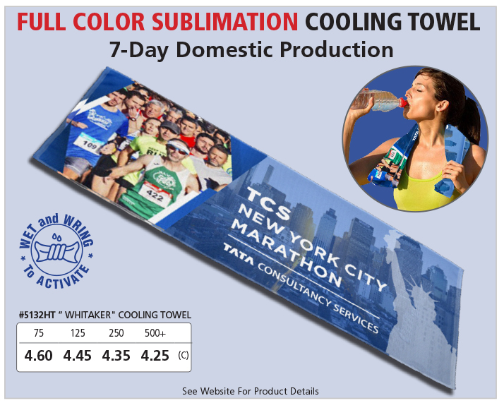 7 Day Domestic Production Full Color Sublimation Cool Towel