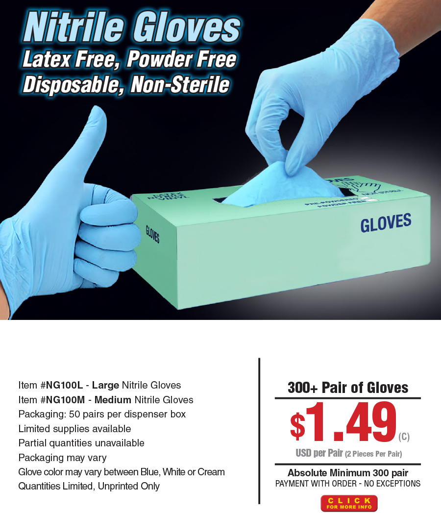 #NG100 Blue Nitrile Gloves