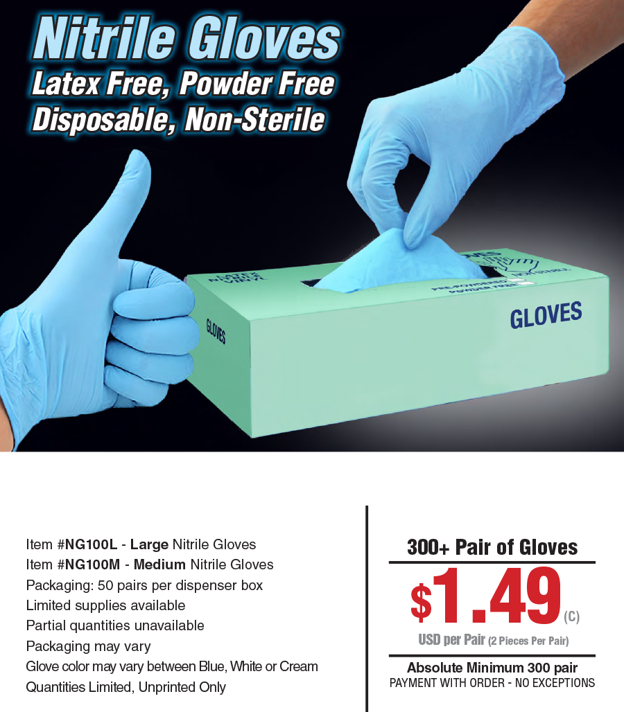 #NG100 Blue Nitrile Gloves