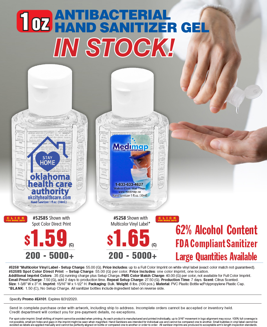 5258 5258S - 1oz Compact Hand Sanitizer