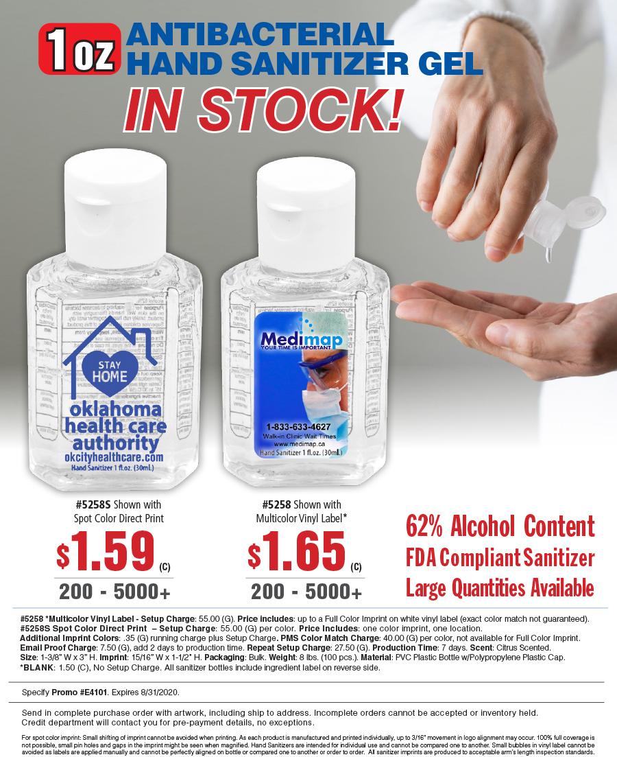 5258 5258S - 1oz Compact Hand Sanitizer