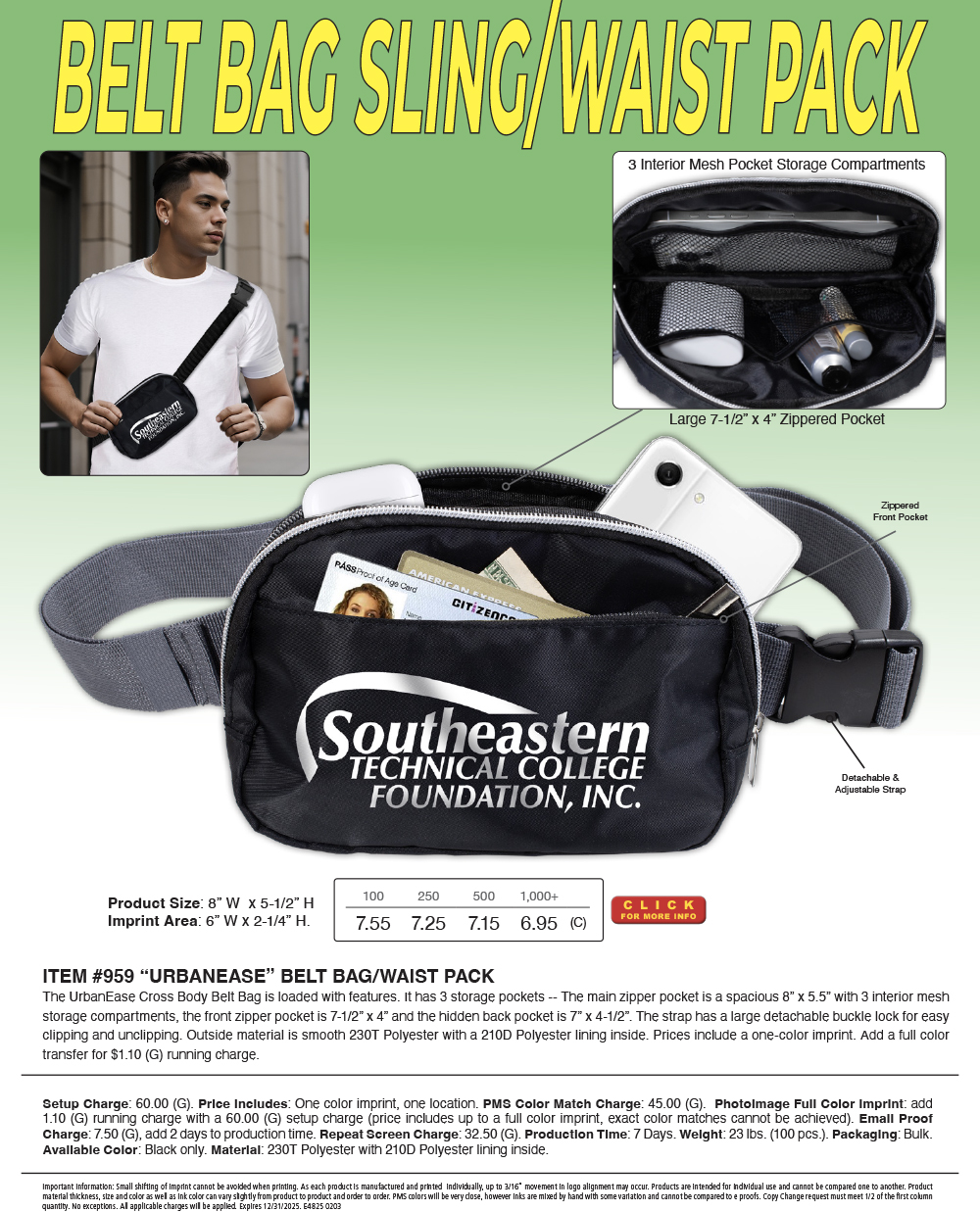 959 The Urbanease - Belt Bag-Waist Pack  