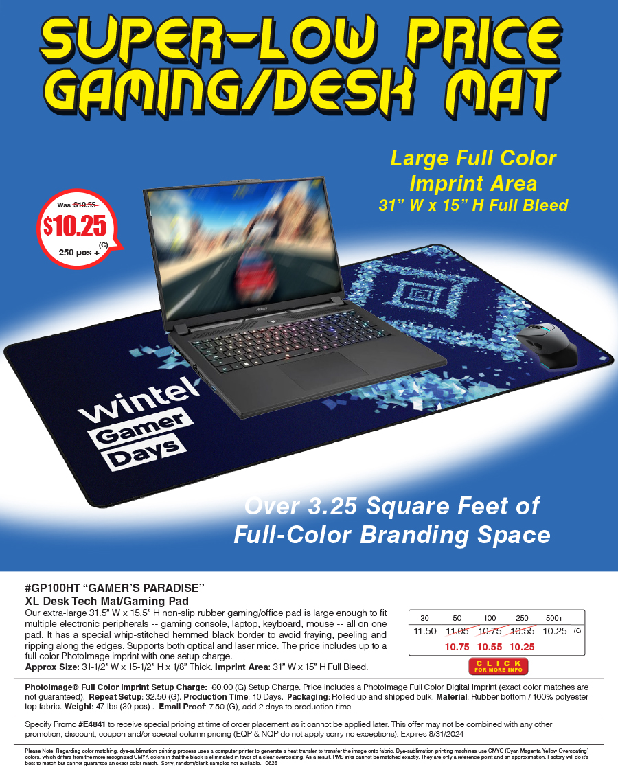 #GP100HT Gamers Paradise - XL Desk Tech Mat/Gaming Pad
