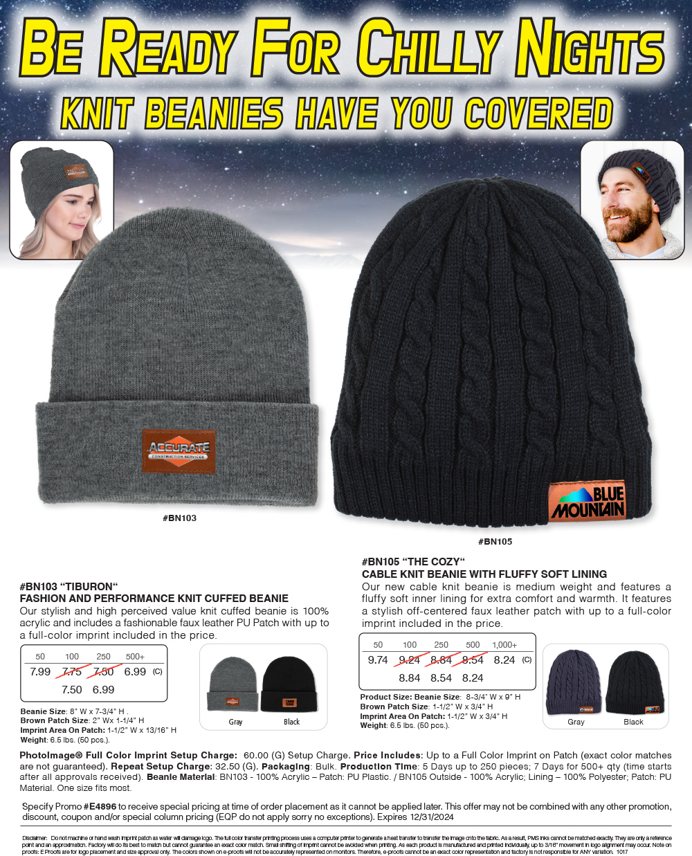 BN103 BN105 - Knit Beanies Have You Covered