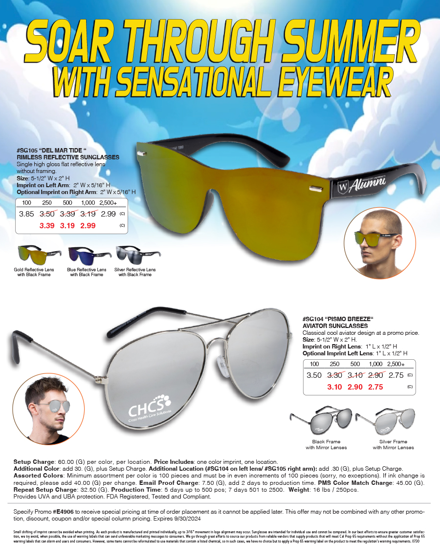 SG104 SG105 Soar through Summer with Sensational Eyewear