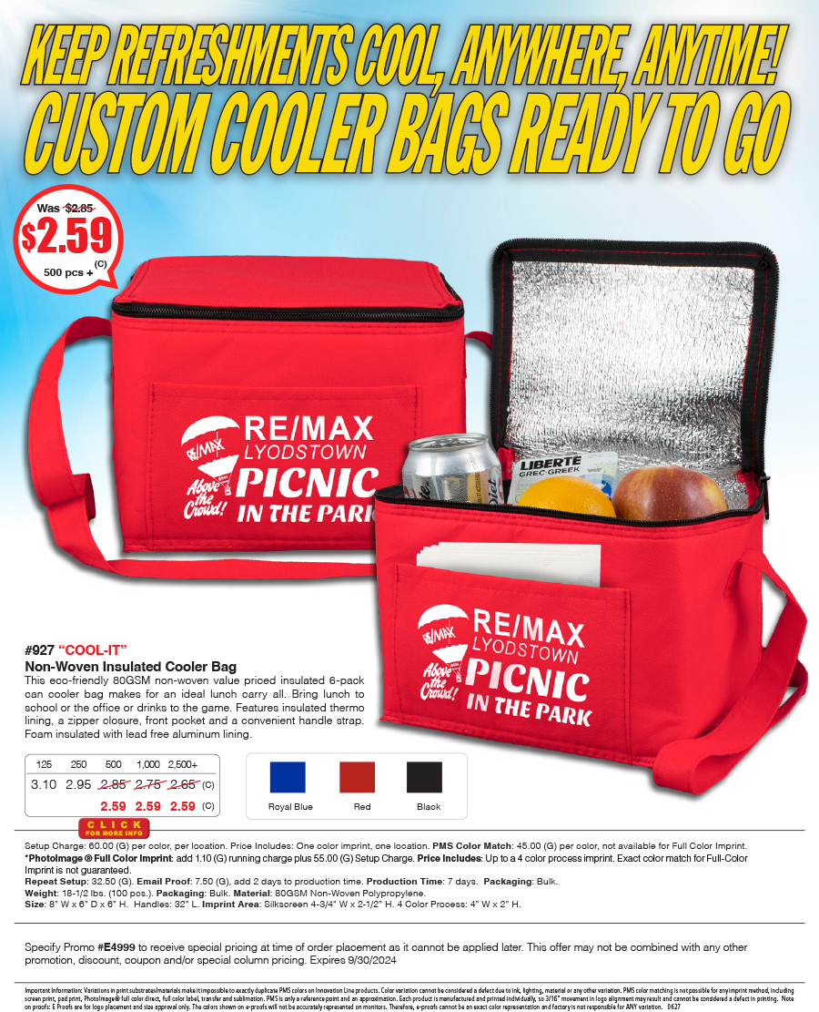 927 80GSM Non-Woven -Cool-it- Insulated Cooler Bag