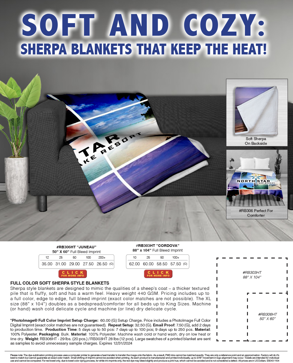 RB303HT RB306HT Sherpa Blanket