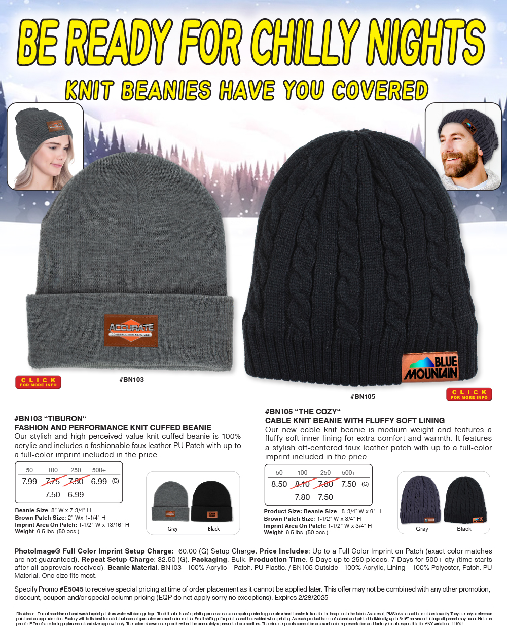 BN103 BN105 - Knit Beanies Have You Covered