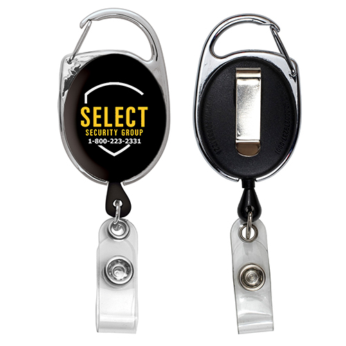OBERLIN 30 Cord Retractable Carabiner Style Badge Reel and Badge