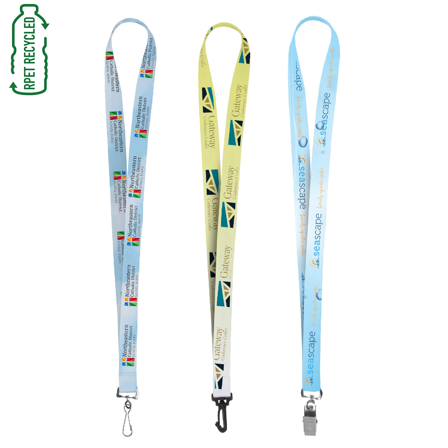 "OWEN RECYCLED" 3/4" Import Air Ship Recycled RPET Full Color Sublimation Lanyard