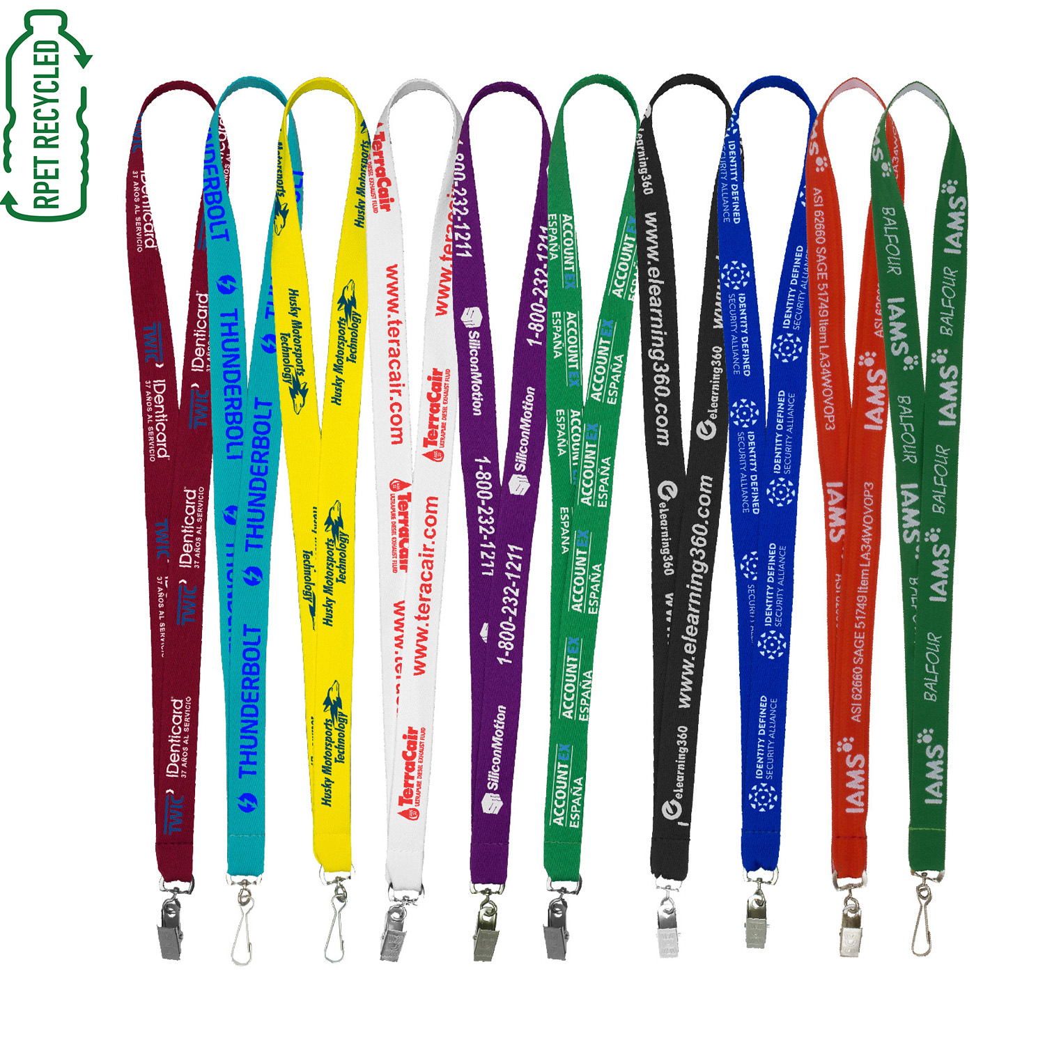 "DEWITT RECYCLED" 3/4" Import Air Ship Recycled RPET Super Fine Detail Woven-In Lanyard