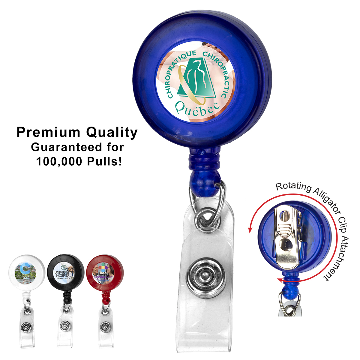 LORAIN VL 30 Cord Round Retractable Badge Reel and Badge Holder with Metal  Slip Clip Attachment - Innovation Line